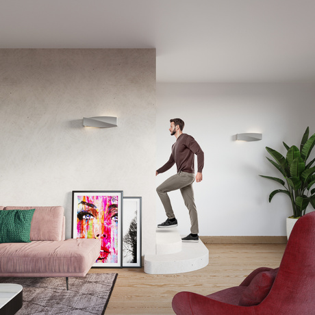 Kinkiet ceramiczny SIGMA szary + 1x Żarówka LED E27 3000K Ciepła 7,5W 620lm