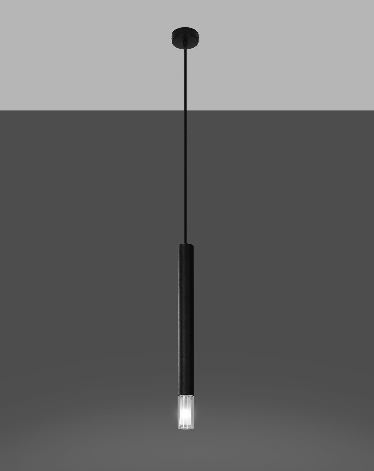 Lampa wisząca WEZYR 1 czarna + 1x Żarówka LED G9 4000K Zimna 4,5W 530lm