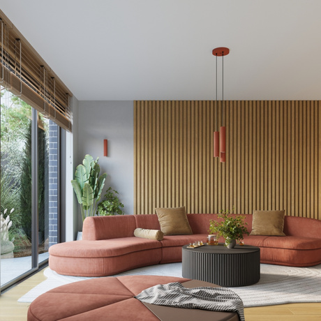 Kinkiet KARBON 30 ochra czerwona + 2x Żarówka LED GU-10 3000K Ciepła 7W 510lm