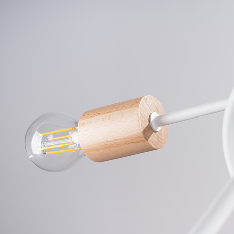 Żyrandol EMBER 5 biały + 5x Żarówka LED E27 3000K Ciepła 7,5W 620lm