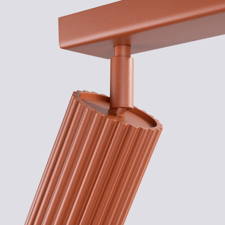 Plafon KARBON 4L ochra czerwona + 4x Żarówka LED GU-10 3000K Ciepła 7W 510lm