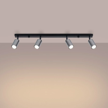 Plafon WINX 4L czarny/chrom