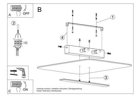 Plafon AZALIA + 4x Żarówka LED G9 4000K Zimna 4,5W 530lm