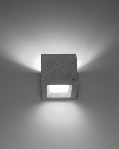 Kinkiet LEO beton + 1x Żarówka LED E27 4000K Zimna 7,5W 650lm