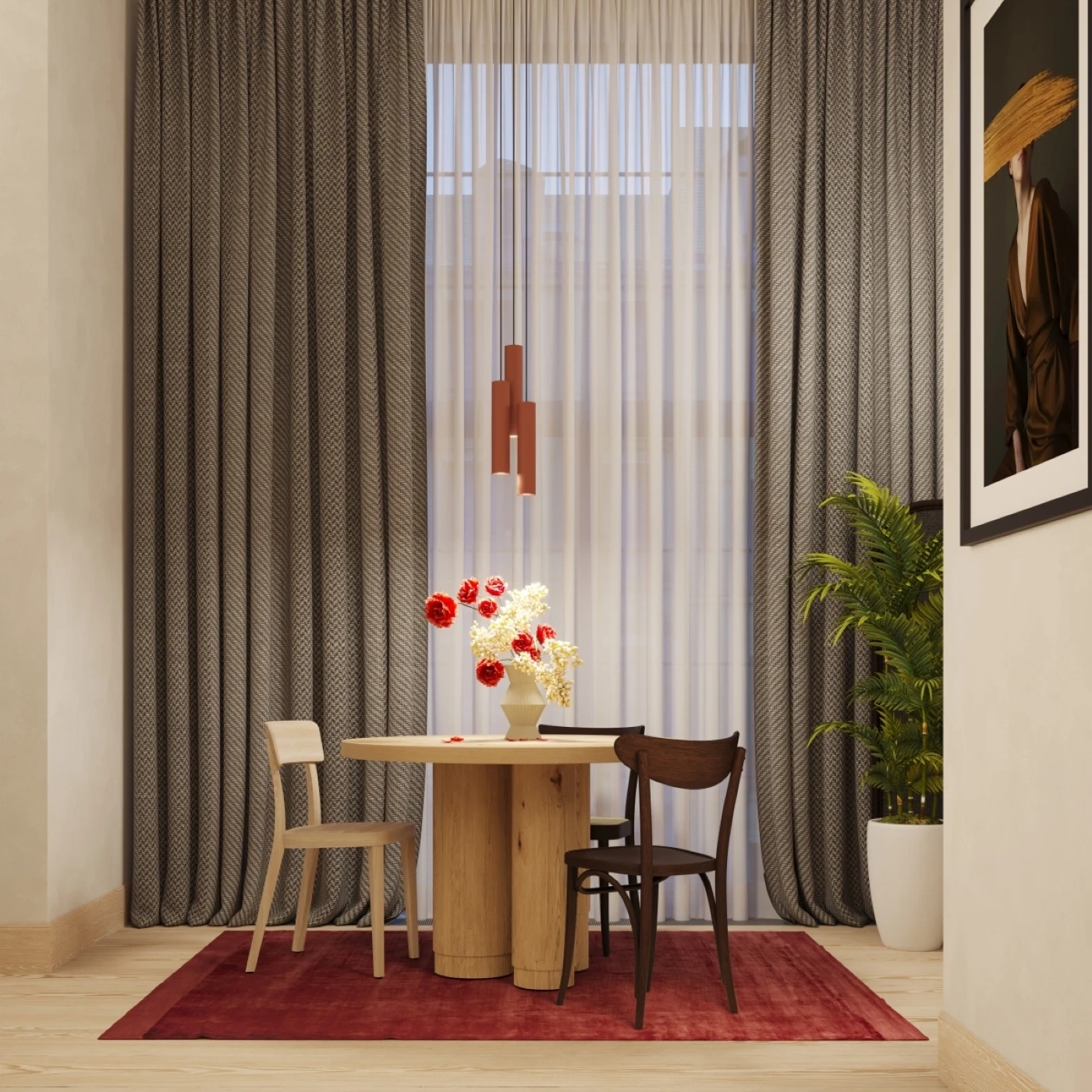 Lampa wisząca LAGOS 1 ochra czerwona