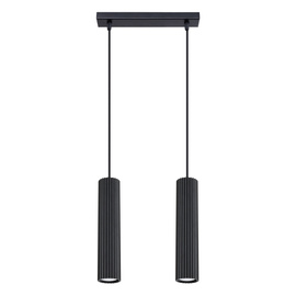 Lampa wisząca KARBON 2 czarny + 2x Żarówka LED GU-10 4000K Zimna 7W 530lm