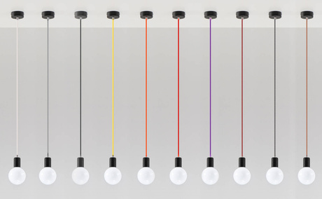 Lampa wisząca EDISON czarna + 1x Żarówka LED E27 3000K Ciepła 7,5W 620lm