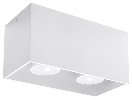 Plafon QUAD MAXI biały + 2x Żarówka LED GU-10 4000K Zimna 7W 630lm