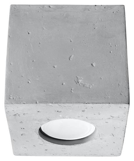 Plafon QUAD beton + 1x Żarówka LED GU-10 3000K Ciepła 7W 620lm