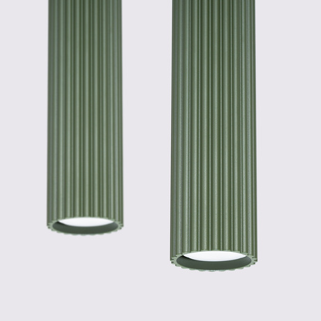 Lampa wisząca KARBON 2 zielona oliwka + 2x Żarówka LED GU-10 3000K Ciepła 7W 510lm