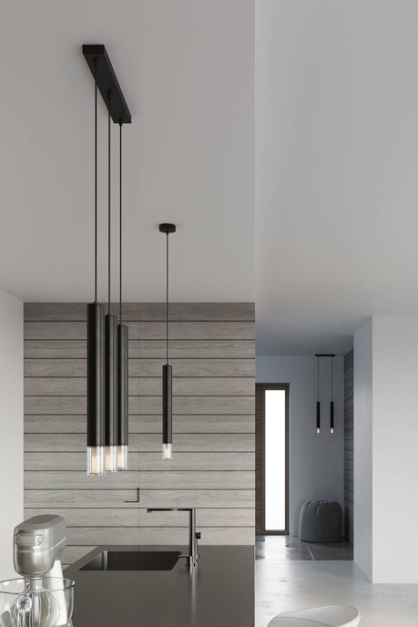 Lampa wisząca WEZYR 1 czarna + 1x Żarówka LED G9 4000K Zimna 4,5W 530lm