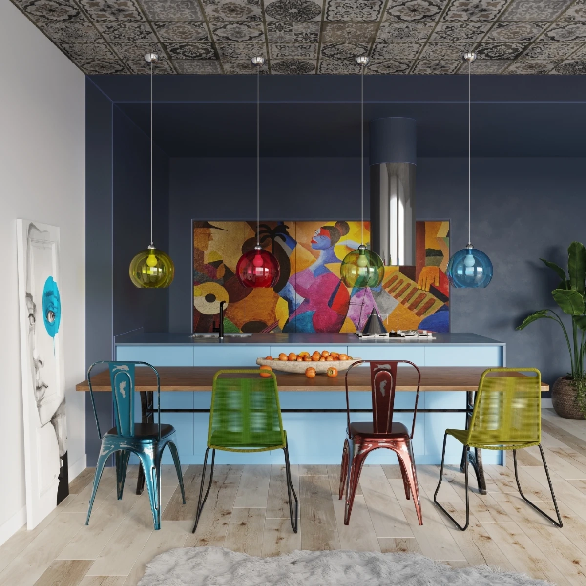 Lampa wisząca BALL czerwony