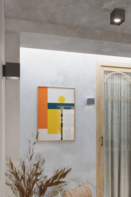 Plafon QUAD 1 antracyt + 1x Żarówka LED GU-10 4000K Zimna 7W 630lm