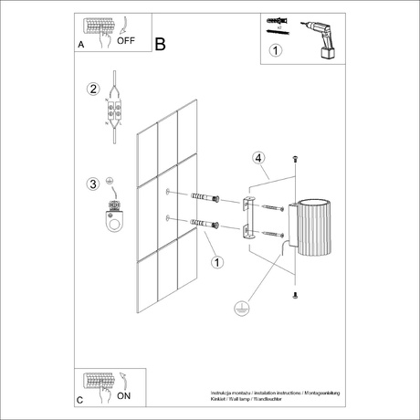 Kinkiet KARBON 10 ochra czerwona + 1x Żarówka LED GU-10 4000K Zimna 7W 530lm