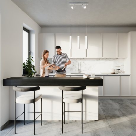 Lampa wisząca RING 3 biały + 5x Żarówka LED GU-10 4000K Zimna 7W 630lm