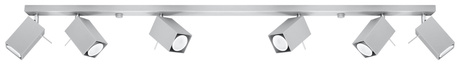 Plafon MERIDA 6L szary + 6x Żarówka LED GU-10 4000K Zimna 7W 630lm