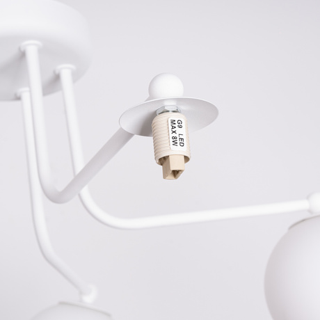 Żyrandol ASTRAL 5 biały + 5x Żarówka LED G9 4000K Zimna 4,5W 460lm