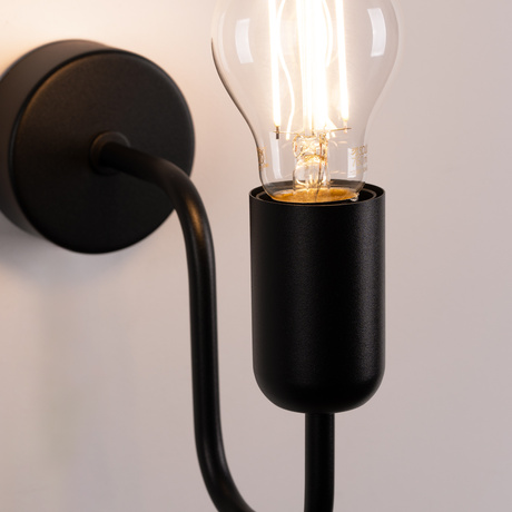 Kinkiet VECTOR czarny + 1X Żarówka LED E27 3000K 7W 760lm