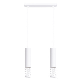 Lampa wisząca LAMI 2 biały + 2X Żarówka LED GU-10 4000K Zimna 7W 530lm