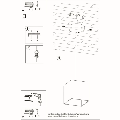 Lampa wisząca QUAD 1 czarny