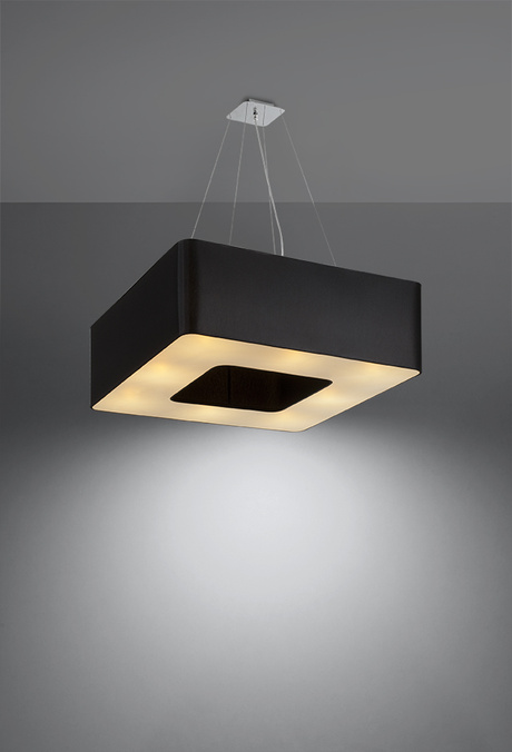 Żyrandol URANO 60 czarny + 8x Żarówka LED E27 4000K Zimna 7,5W 650lm