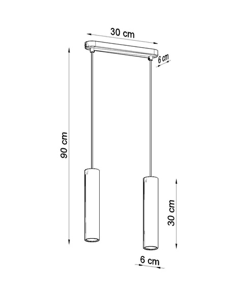 Lampa wisząca LUVO 2 + 2x Żarówka LED GU-10 4000K Zimna 7W 630lm