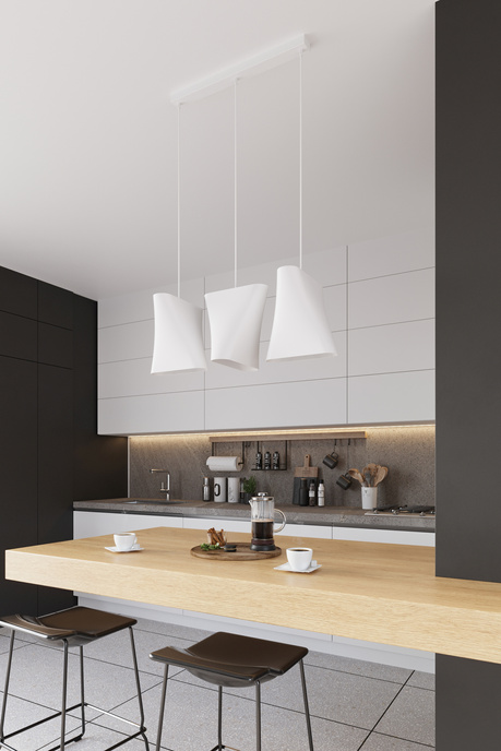 Żyrandol BLUM 3 biały + 3x Żarówka LED E27 4000K Zimna 7,5W 650lm