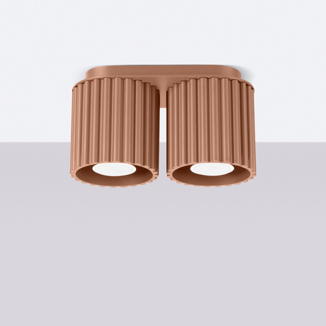 Plafon AURA 2 mocca GU10 + 2X Żarówka LED GU-10 3000K Ciepła 7W 510lm