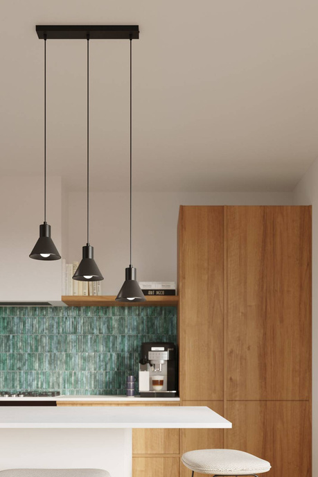 Lampa wisząca TALEJA 1 czarna [E27 + 1x Żarówka LED E27 3000K Ciepła 7,5W 620lm