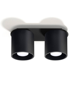 Plafon ORBIS 2 czarny + 2x Żarówka LED GU-10 3000K Ciepła 7W 620lm
