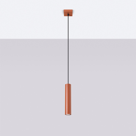 Lampa wisząca LAGOS 1 ochra czerwona + 1x Żarówka LED GU-10 4000K Zimna 7W 530lm