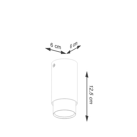 Plafon NERO 12,5 czarny/złoty + 1x Żarówka LED GU-10 3000K Ciepła 7W 510lm