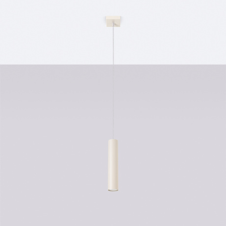 Lampa wisząca LAGOS 1 beżowa + 1x Żarówka LED GU-10 4000K Zimna 7W 530lm