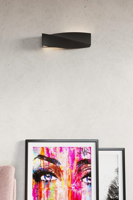 Kinkiet ceramiczny SIGMA czarny + 1x Żarówka LED E27 4000K Zimna 7,5W 650lm