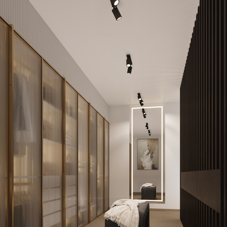 Plafon KARBON 3L czarny + 3x Żarówka LED GU-10 4000K Zimna 7W 530lm