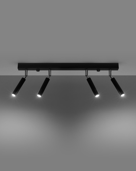 Plafon EYETECH 4 czarny + 4x Żarówka LED G9 3000K Ciepła 4,5W 510lm