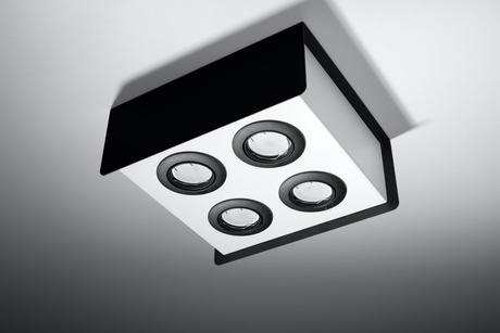 Plafon STEREO 4 biały/czarny