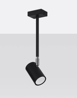 Plafon NORANO czarny + 1x Żarówka LED GU-10 3000K Ciepła 7W 620lm