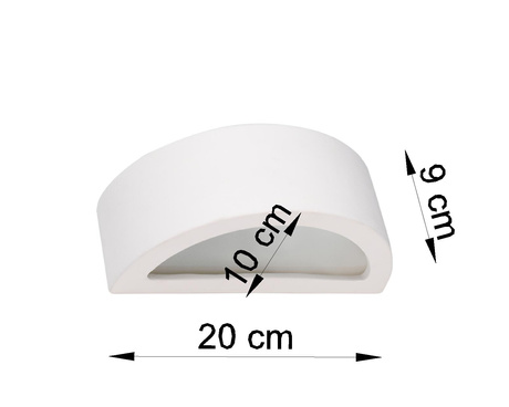 Kinkiet ceramiczny ATENA 20 biały + 1x Żarówka LED E27 4000K Zimna 7,5W 650lm