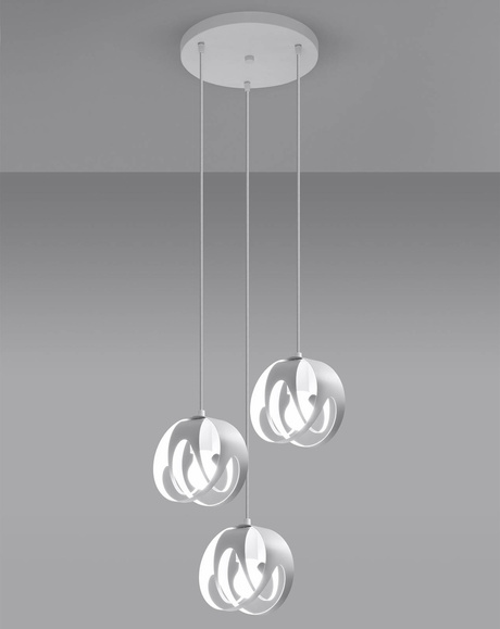 Lampa wisząca TULOS 3P biała + 3x Żarówka LED E27 3000K Ciepła 7,5W 620lm