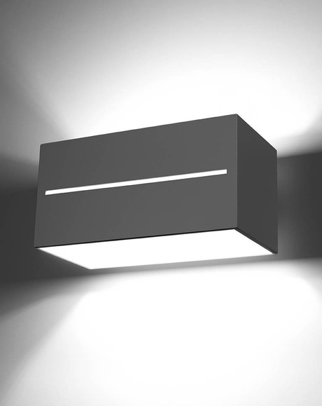 Kinkiet LOBO MAXI szary + 2x Żarówka LED G9 4000K Zimna 4,5W 530lm