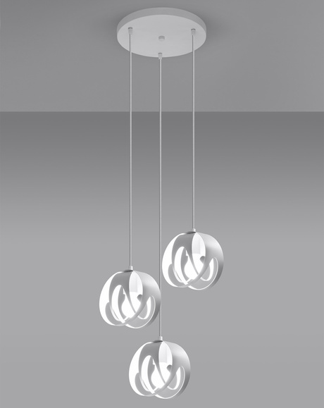 Lampa wisząca TULOS 3P biała + 3x Żarówka LED E27 3000K Ciepła 7,5W 620lm