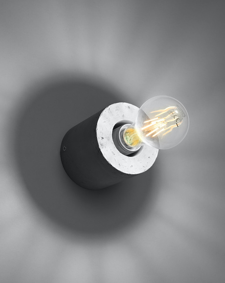 Kinkiet SALGADO beton + 1x Żarówka LED E27 4000K Zimna 7,5W 650lm