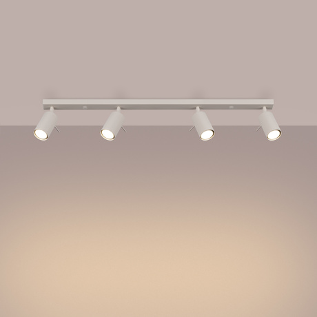 Plafon RING 4L beżowy +4x Żarówka LED GU-10 4000K Zimna 7W 530lm