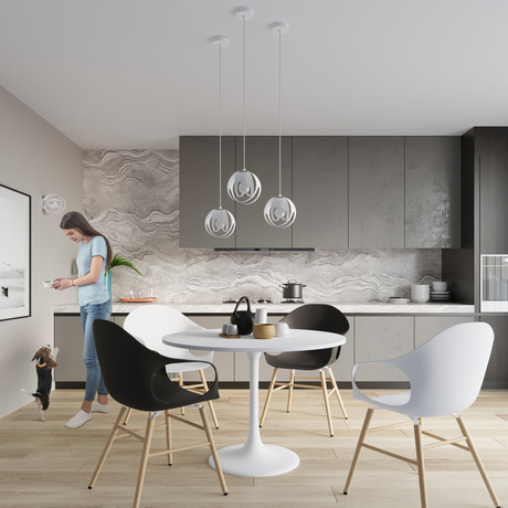 Lampa wisząca TULOS 1 biały + 1x Żarówka LED E27 3000K Ciepła 7,5W 620lm