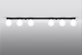 Plafon YOLI 6 czarny + 6x Żarówka LED G9 3000K Ciepła 4,5W 450lm