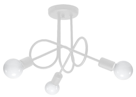 Żyrandol SUPEŁ 3 biały + 3x Żarówka LED E27 4000K Zimna 7,5W 650lm