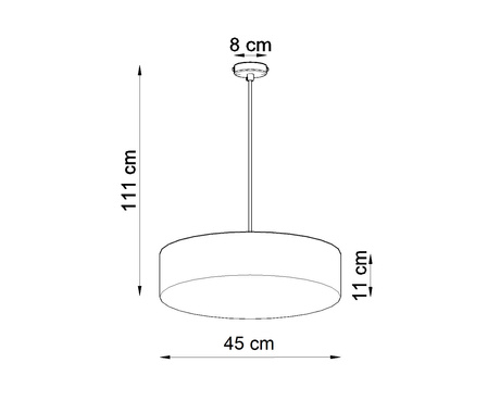 Lampa wisząca ARENA 45 CZARNA + 3x Żarówka LED E27 3000K Ciepła 7,5W 620lm