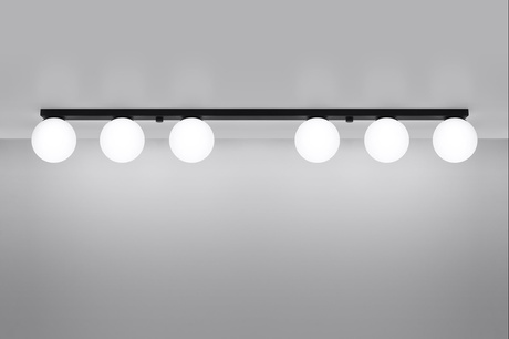 Plafon YOLI 6 czarny + 6x Żarówka LED G9 4000K Zimna 4,5W 460lm
