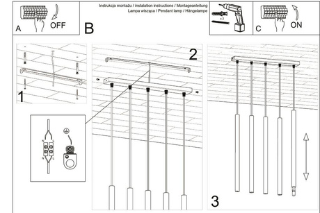 Lampa wisząca PASTELO 5 biały + 5x Żarówka LED G9 3000K Ciepła 4,5W 510lm